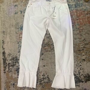 White Zara Capris with flare bottom